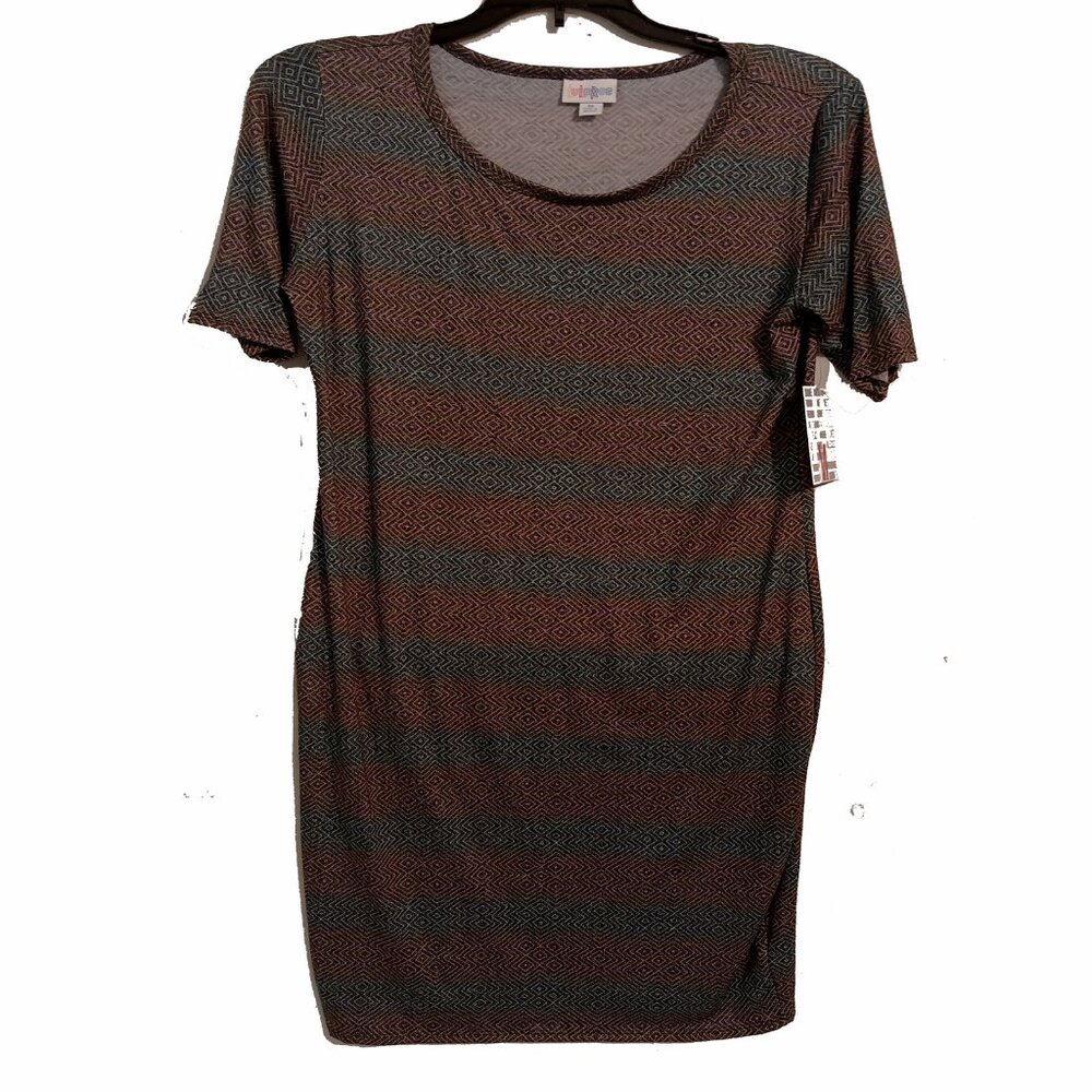 Lularo NWT Short Sleeve Brown and Green Dress Size Medium
